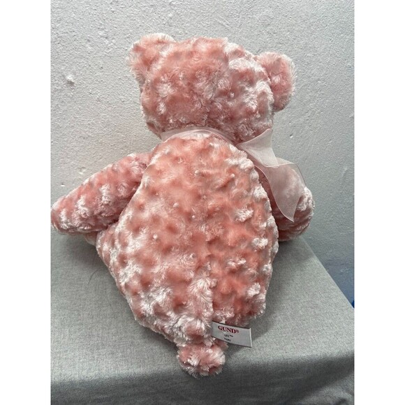 GUND LIFE 15 IN PINK SITTING DOWN BEAR PLUSH WITH BOW - Picture 2 of 3